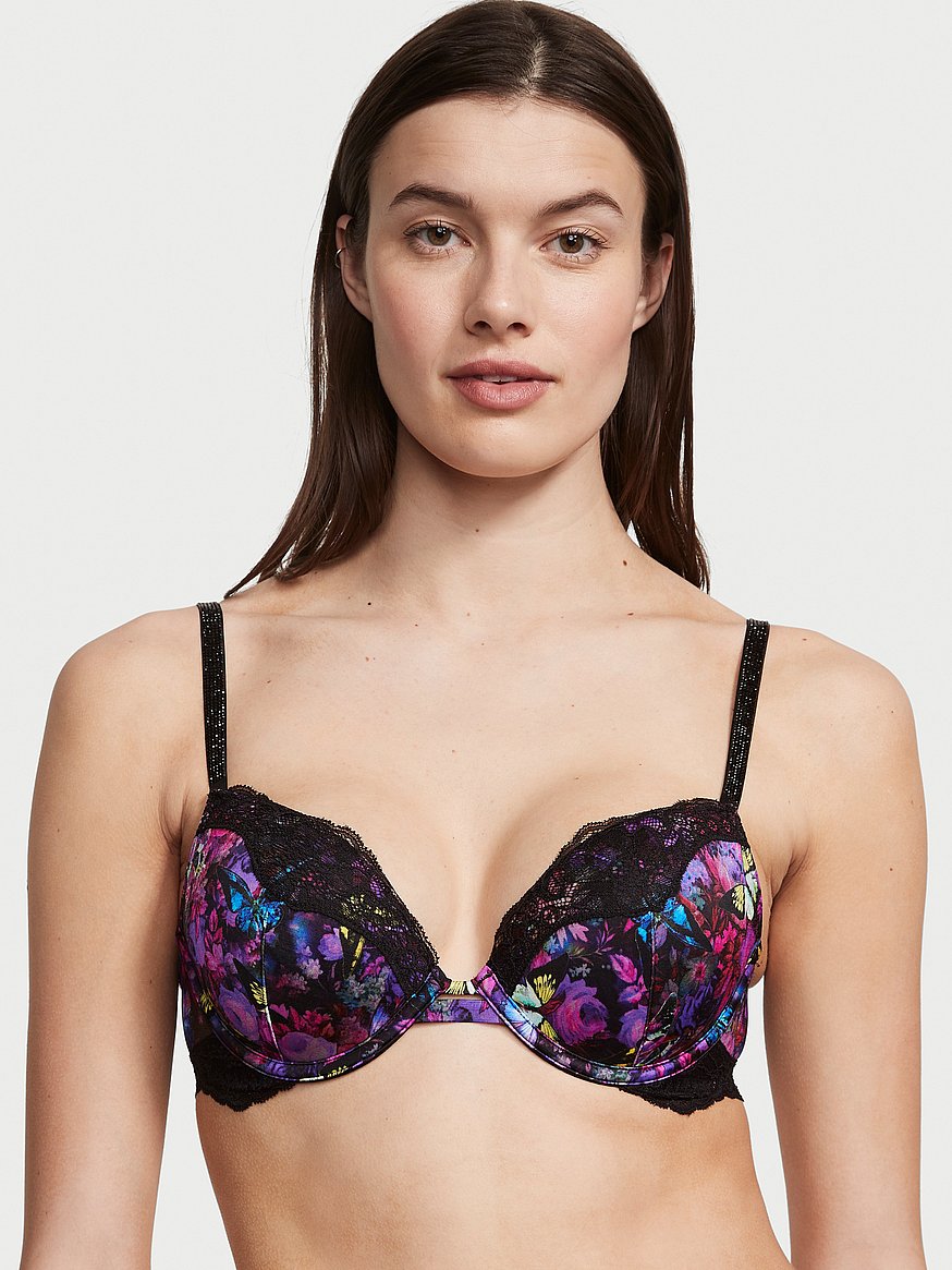 Buy Victoria's Secret Night Ocean Blue Lace Push Up Bra from Next Luxembourg