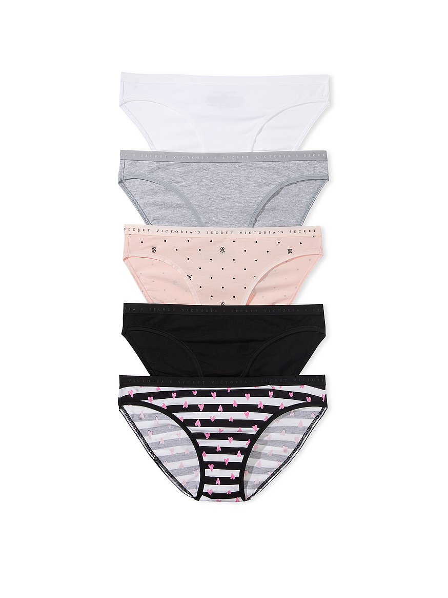 Essentials Women's Cotton Bikini Brief Underwear (Available in Plus  Size), Pack of 5, Blue/Blush/Burgundy/Grey Heather/Navy, Large