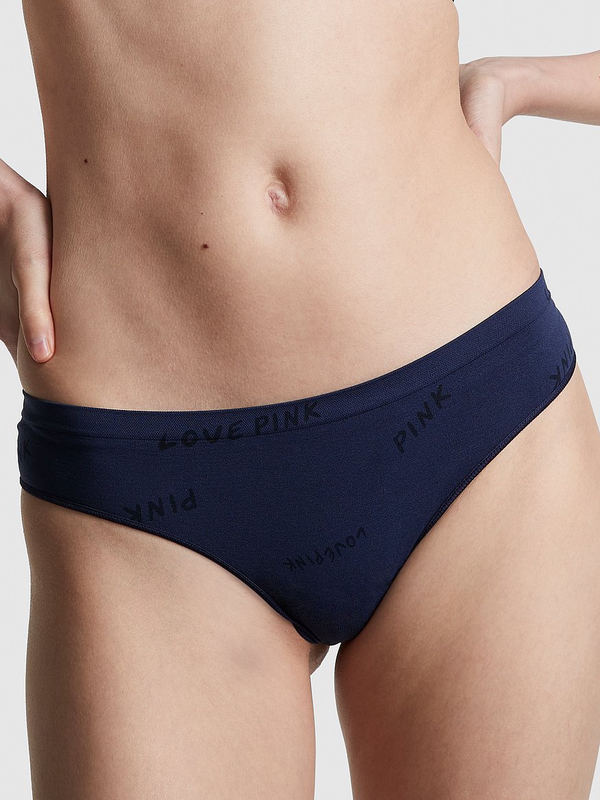 Custom Logo Printed Seamless Thong Panties Women′ S