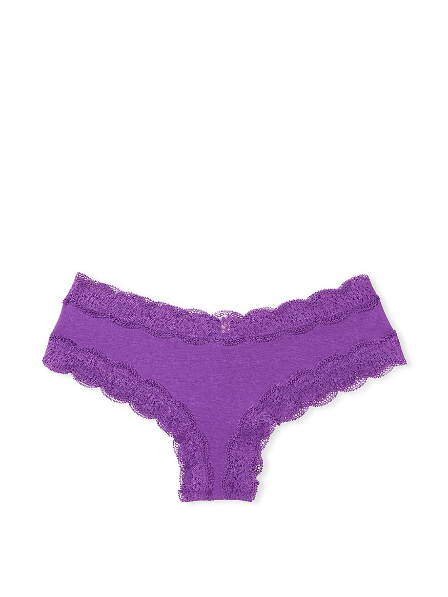 VICTORIA'S SECRET PINK No Show Lace Cheekster Purple Cheeky Panty