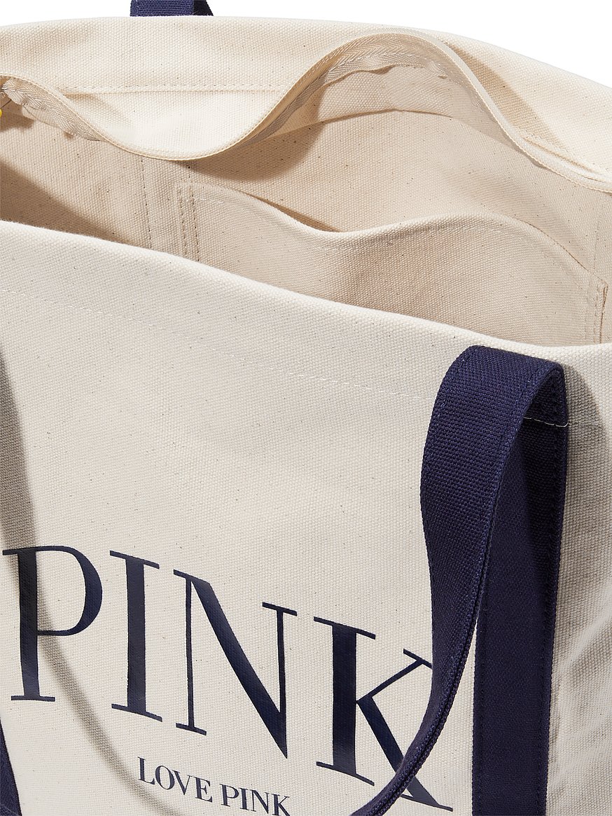 Victoria's secret pink on sale canvas tote bag