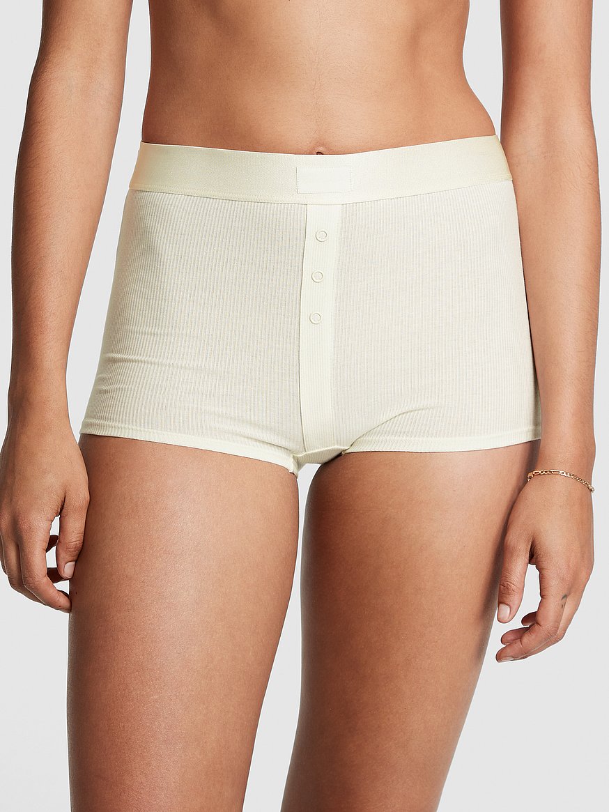 Buy Logo Cotton High-Waist Boyshort Panty - Order Panties online