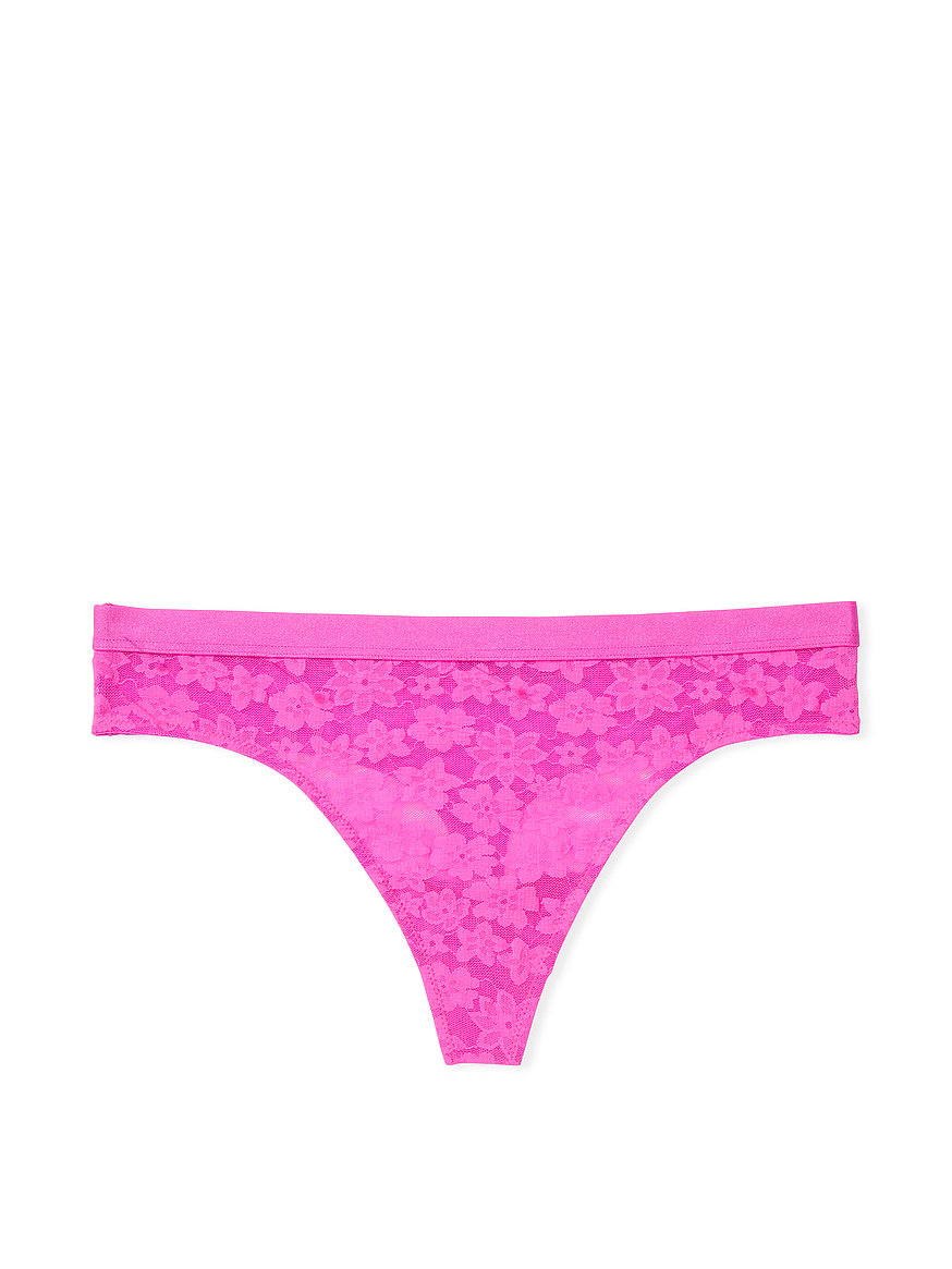 Lace seam-free thong [Berry Pink]