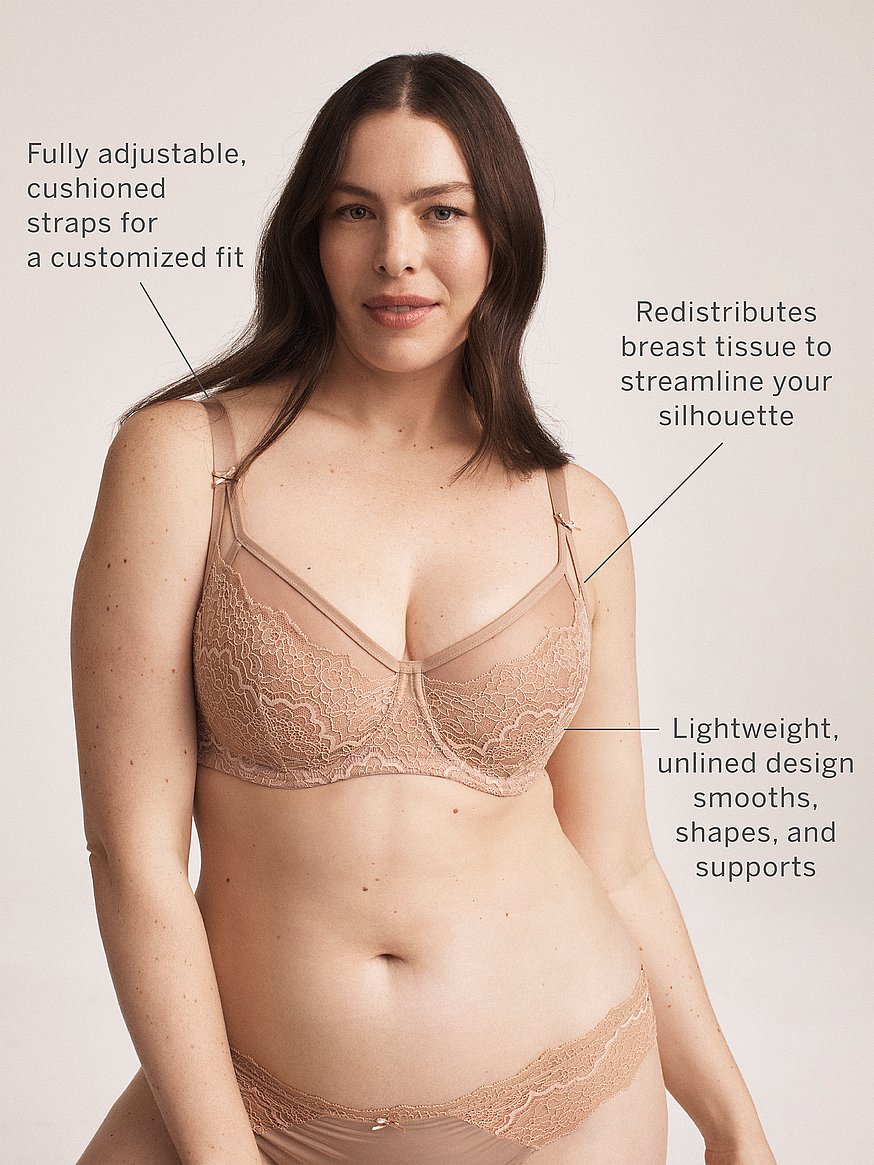 Body Luxe Underwire Minimizer Bra with Lace Detail