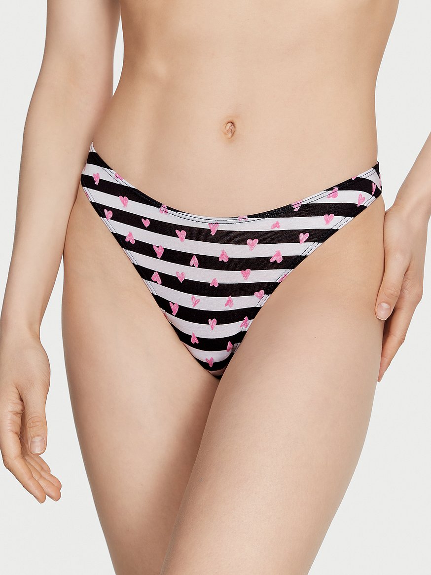 NeW Vs cotton heart string bikini Panty Size medium pink