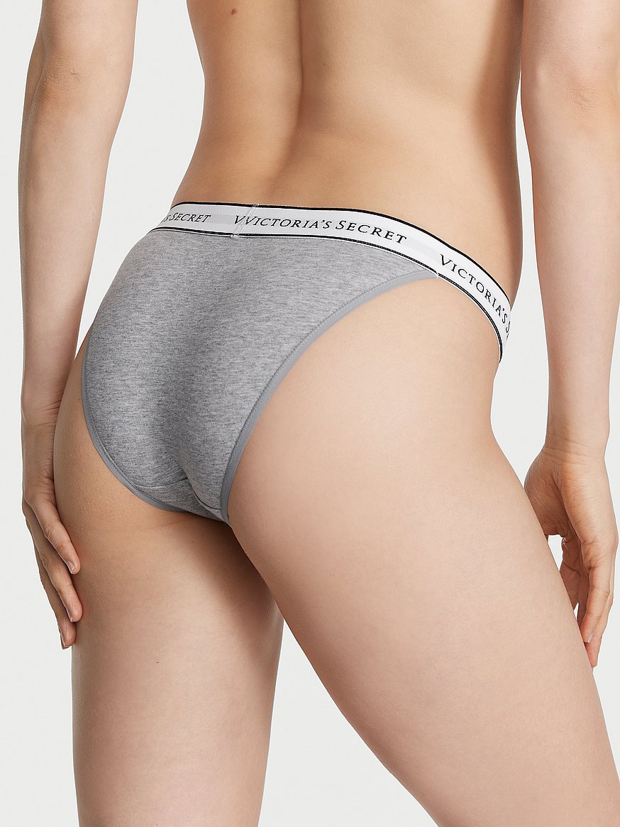 Cotton Brief Panties, Heather Gray Underwear