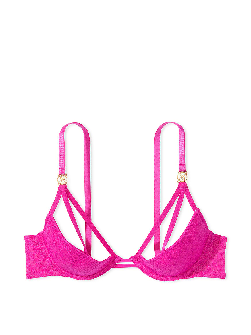 BNWT Victoria's Secret padded pink bra 34D & 2 pairs matching panties size  M 