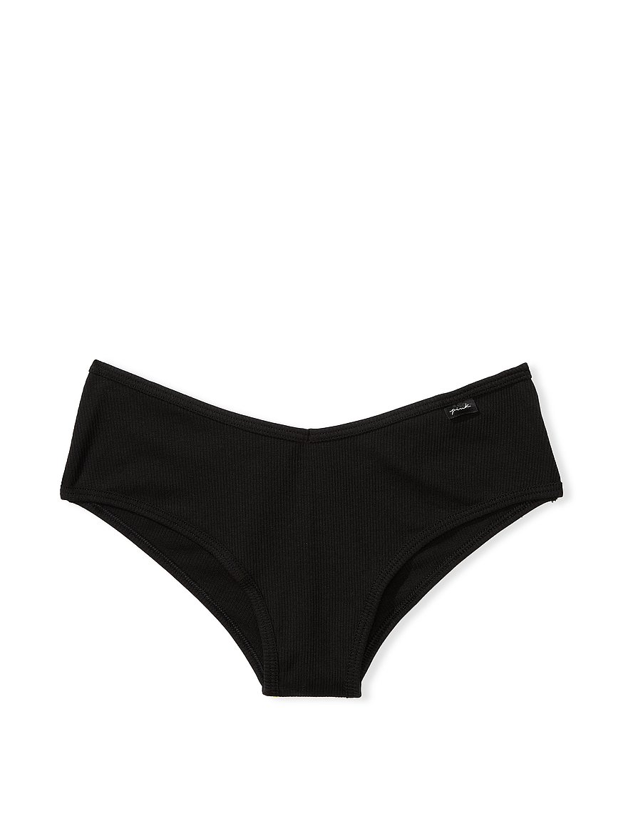 Calvin Klein Women's Pure Ribbed Cheeky Bikini Panty, Black, M at   Women's Clothing store