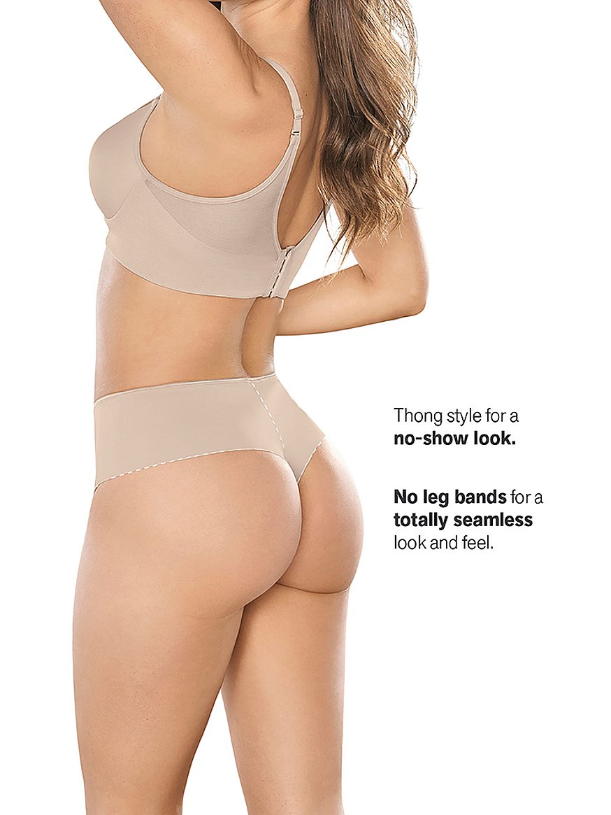 ECELEN Thong Shapewear For Women Tummy Control High Waisted Thongs Underwear  Seamless Slimming Body Shaper Panty