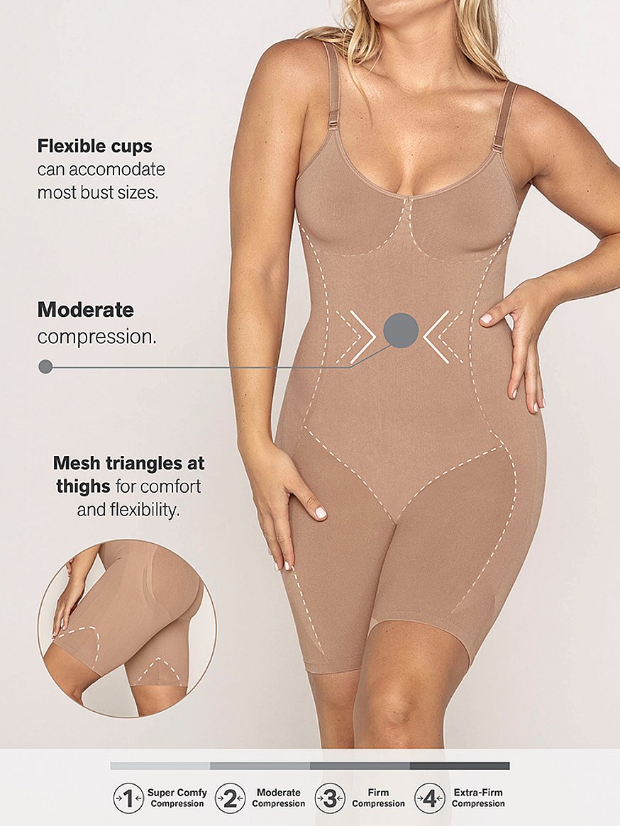 Women's Body Briefer Smooth Wear Slimmer ShapeWear Bodysuit Beige XL Soft