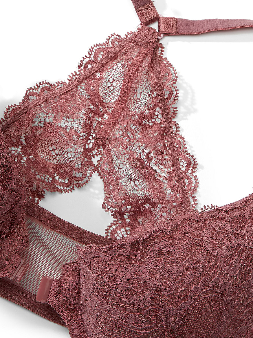 Buy Victoria's Secret Vintage Rose Pink Paisley Lace Lightly Lined