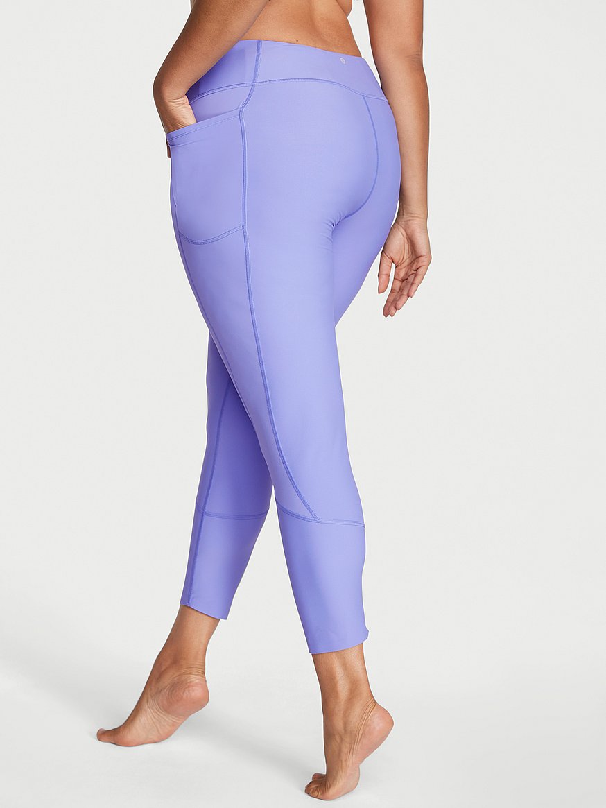 Victoria's Secret Pink Glitter Logo Band Yoga Legging Pant Charcoal Gray NWT