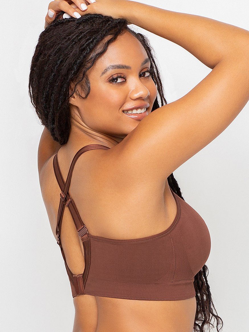 Shop Plus Size Wirefree Smooth Support Bra in Brown