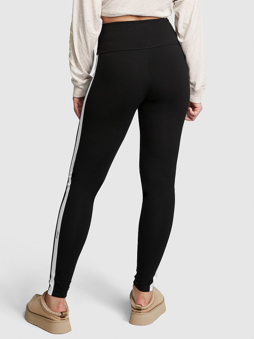 Buy Victoria's Secret PINK Heather Charcoal Cotton Foldover Flare Leggings  from Next Latvia