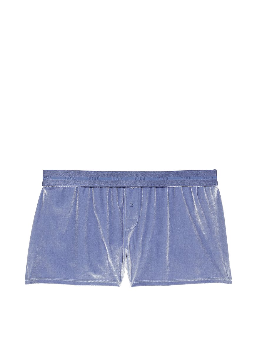 Victoria's Secret PINK Sleep Boxy Shorts Boxers Logo Waistband Gray Dog  Print M