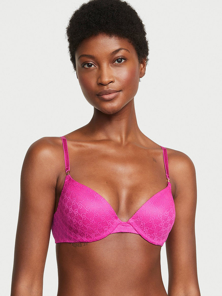 Perfects - Neon Red Lace Super Push Up Bra on Designer Wardrobe