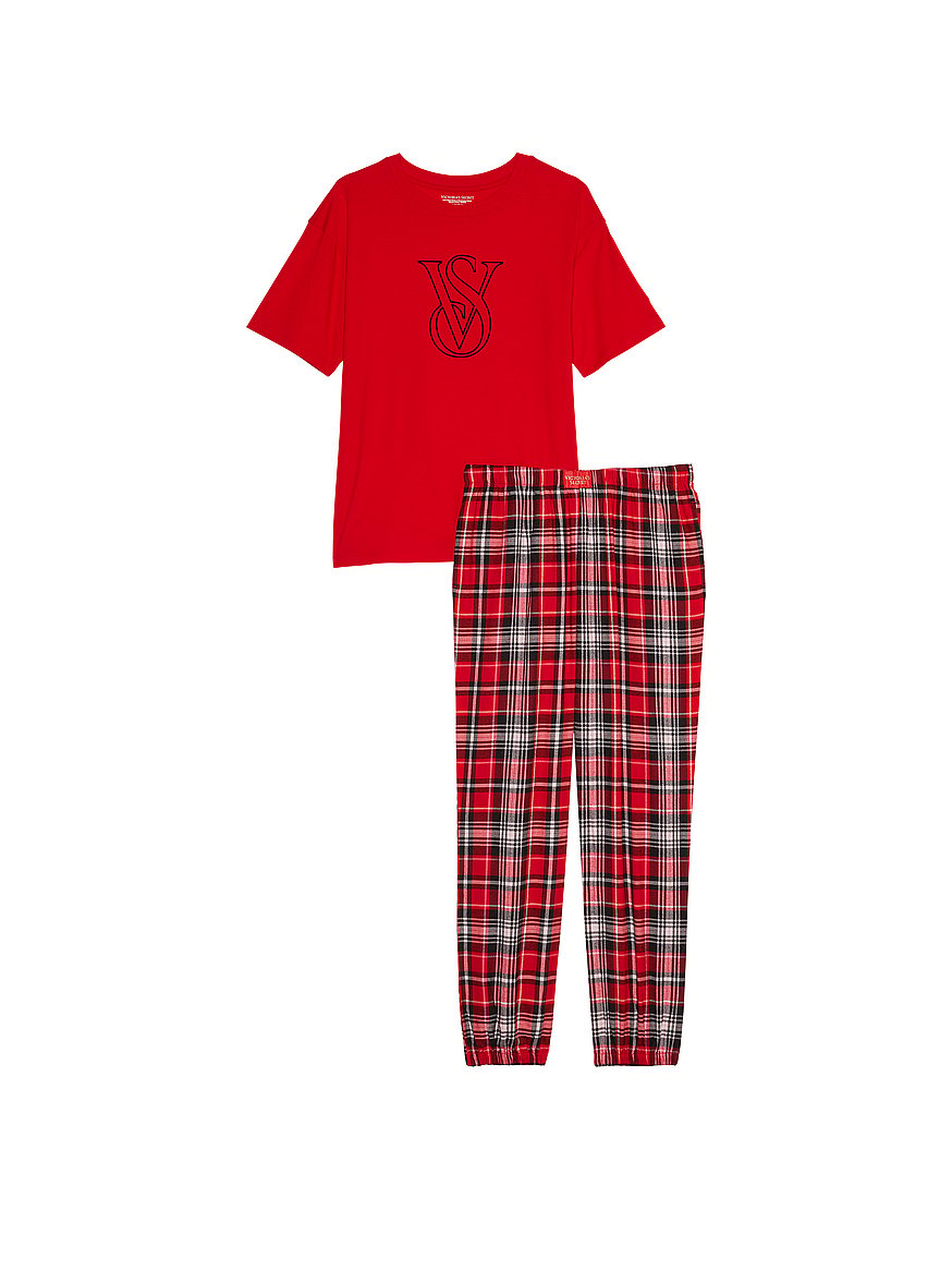 Buy Flannel Jogger Tee-Jama Set - Order Pajamas Sets online 5000009160 -  Victoria's Secret US