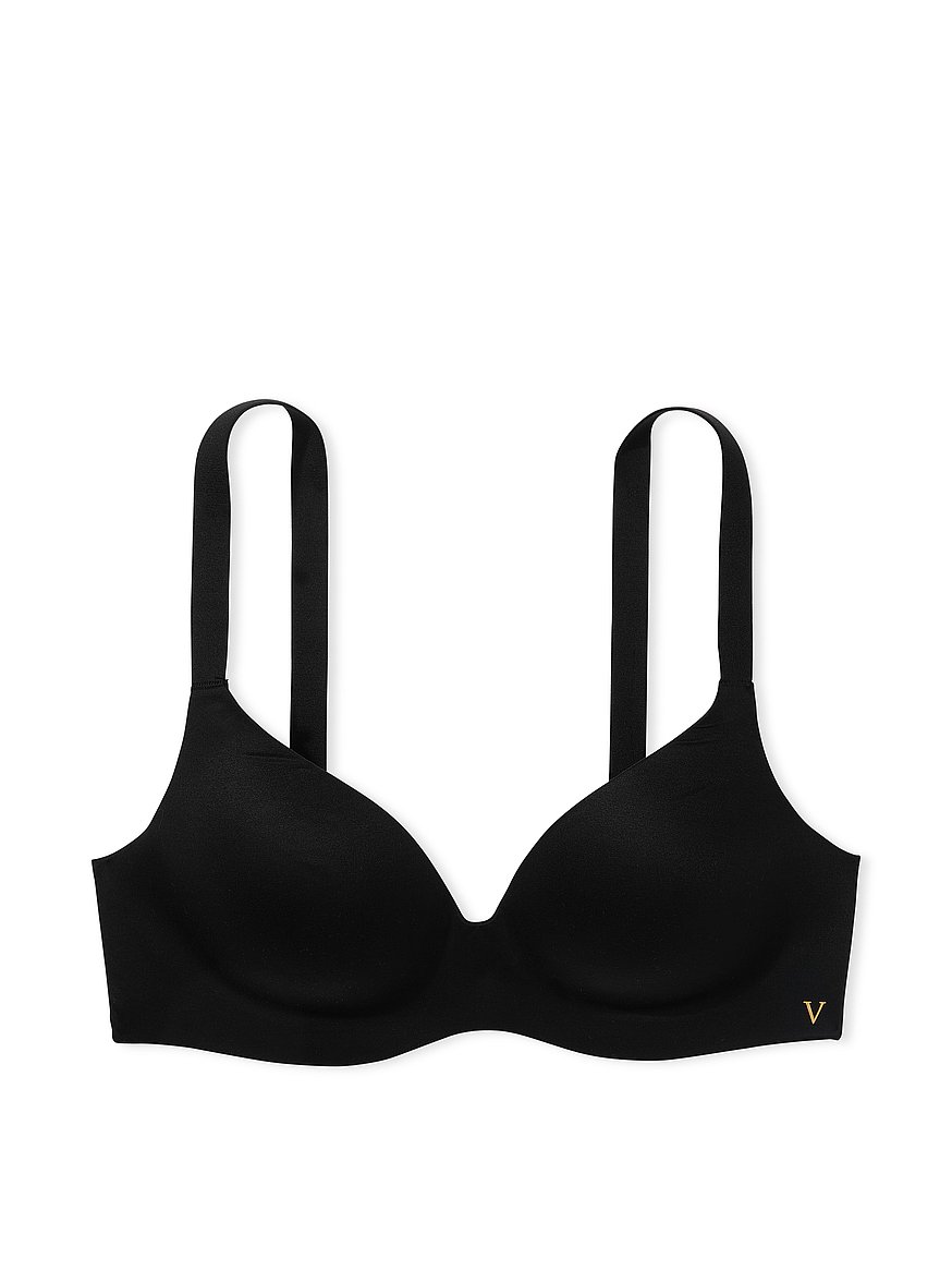Victoria's Secret Lightly Lined Wireless T Shirt Bra, Moderate Coverage,  Adjustable Straps, Smoothing, Bras for Women, Black (38DDD)