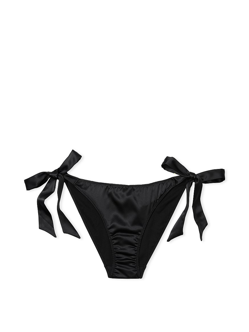 Victorias Secret RARE SEXY Cheeky Panty Panties Black Strappy Cut Out Lace  NWT 