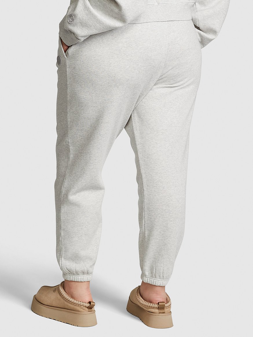 Victoria Secret Joggers LOVE PINK Sweatpants Grey Jersey Loungewear Logo XS