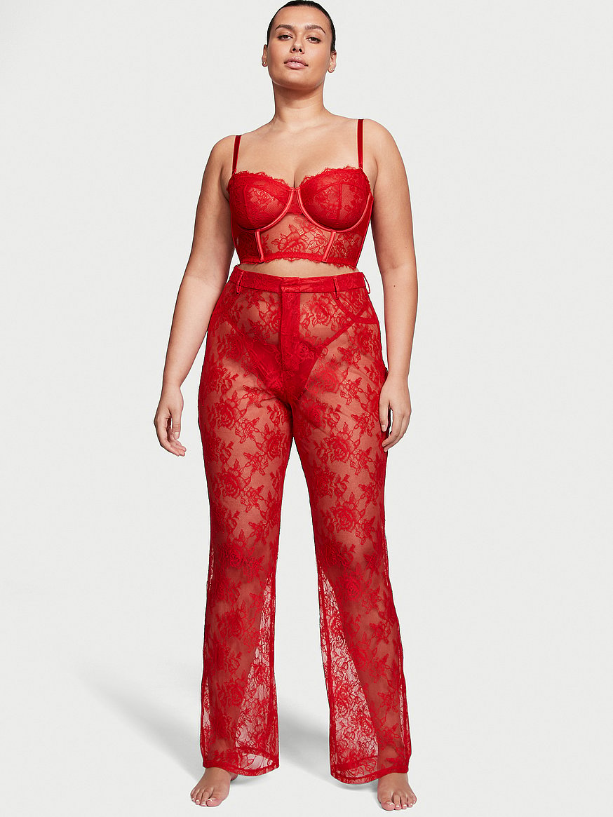Buy VS Archives Rose Lace Pants - Order Pajama Bottoms online
