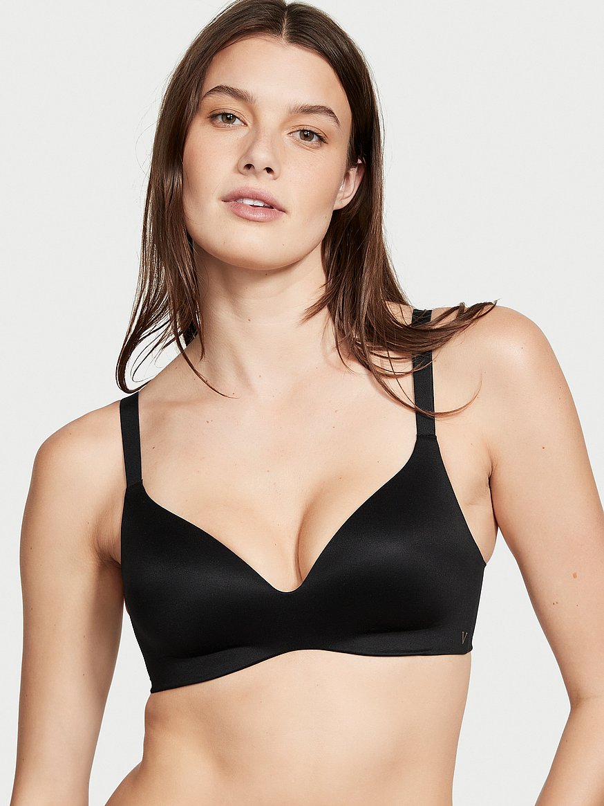 Victoria's Secret Lightly Lined Wireless T Shirt Bra, Moderate Coverage,  Adjustable Straps, Smoothing, Bras for Women, Black (32DDD)