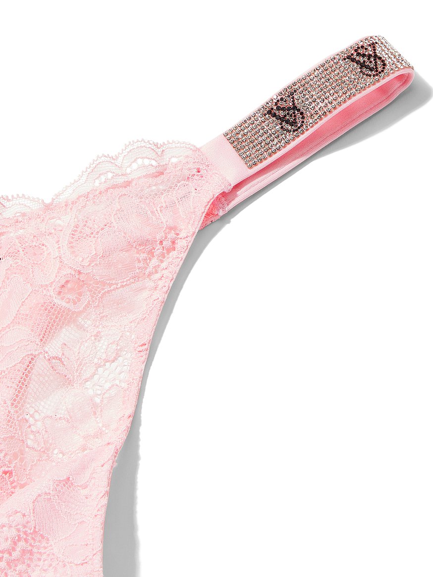 Victoria's Secret PINK Lace Strappy Thong- Light - Depop