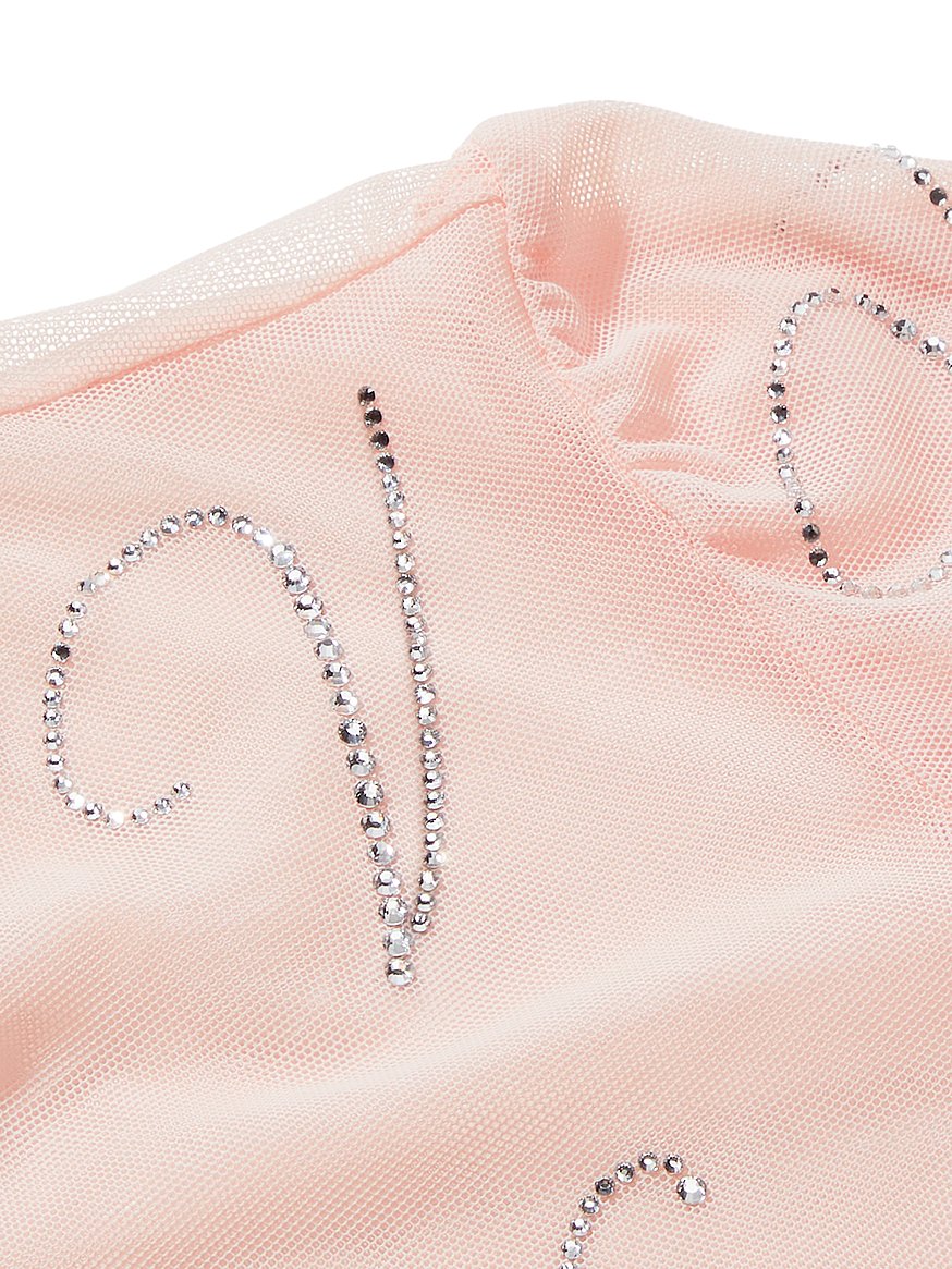 Victoria's Secret Pink Mesh 2 Piece Mini Tote Bag & Pouch Set Gray & Pink  Leopard New 