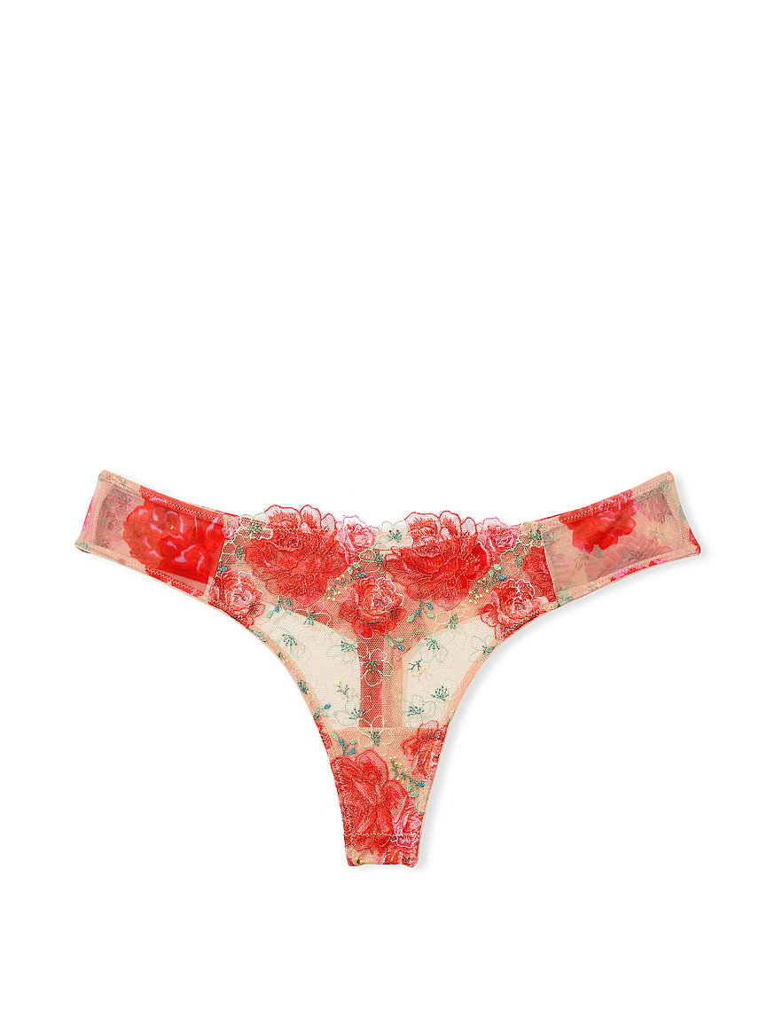 Buy Floral Embroidery Thong Panty - Order Panties online