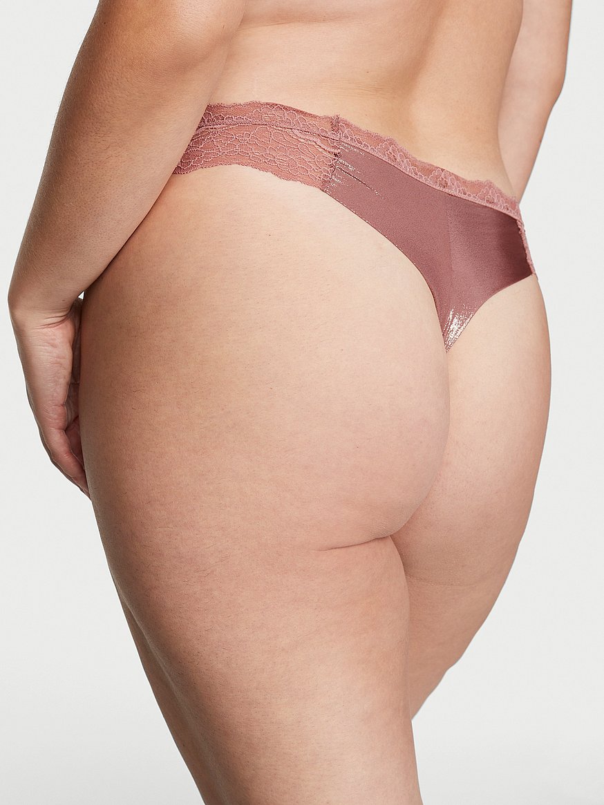 Dream Angels Lace-Trim Smooth Shimmer Thong Panty – Goob's Closet & Boutique
