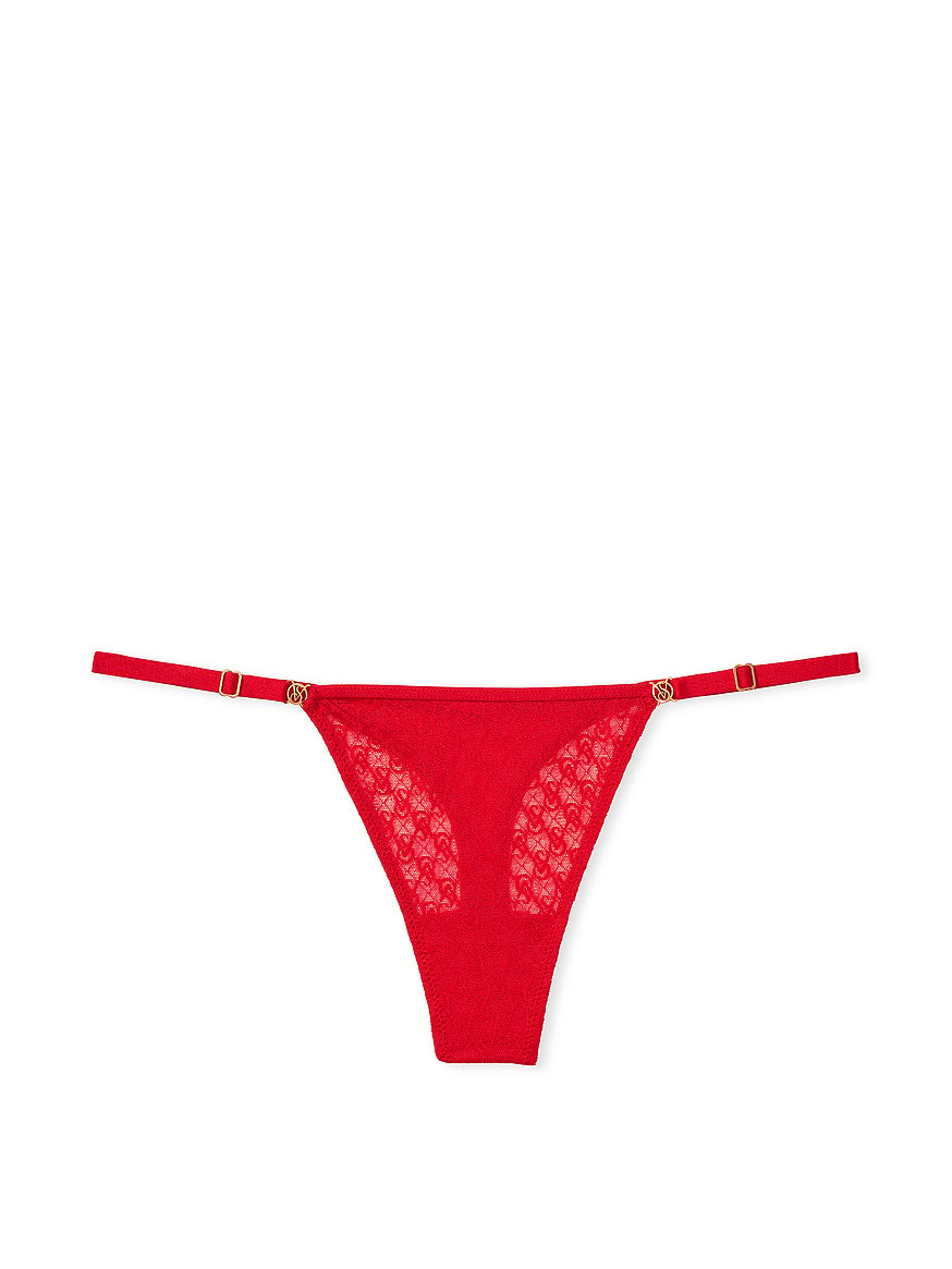Victoria's Secret All Over Lace Thong Panty Color Red New