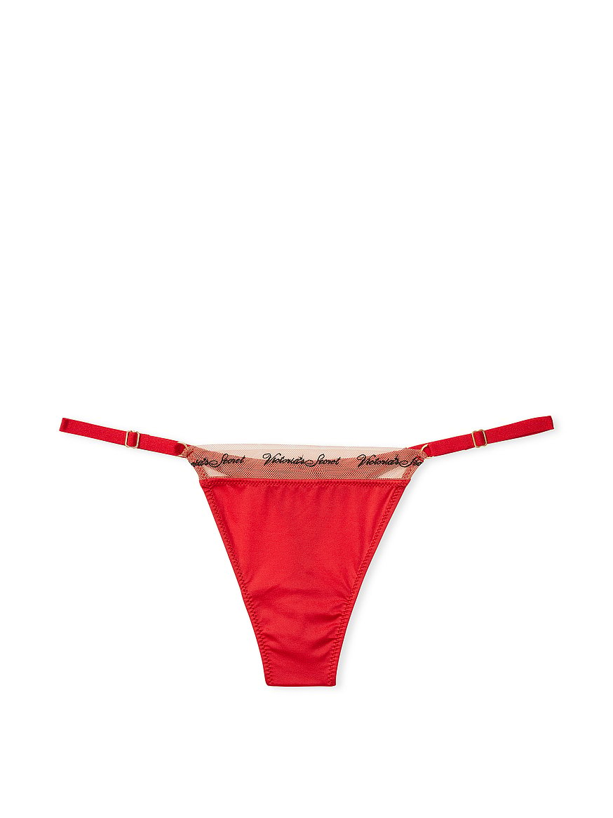Victoria's Secret Icon Thong Panty, VS Monogram Panty, Adjustable Strap G- String Underwear, Very Sexy Collection (XS-XXL), fuchsia frenzy :  : Fashion