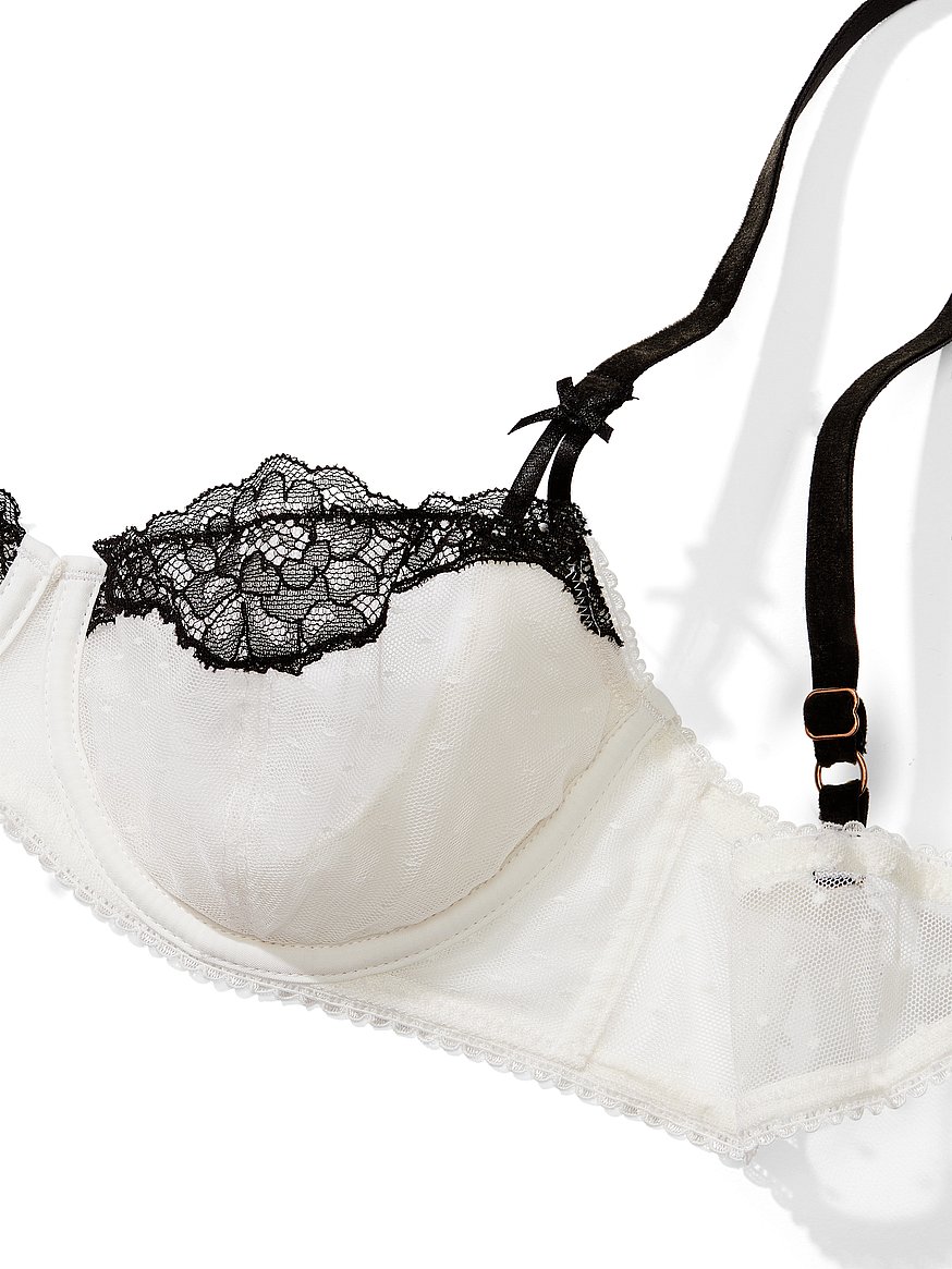 Wicked Unlined Bow Embroidery Balconette Bra