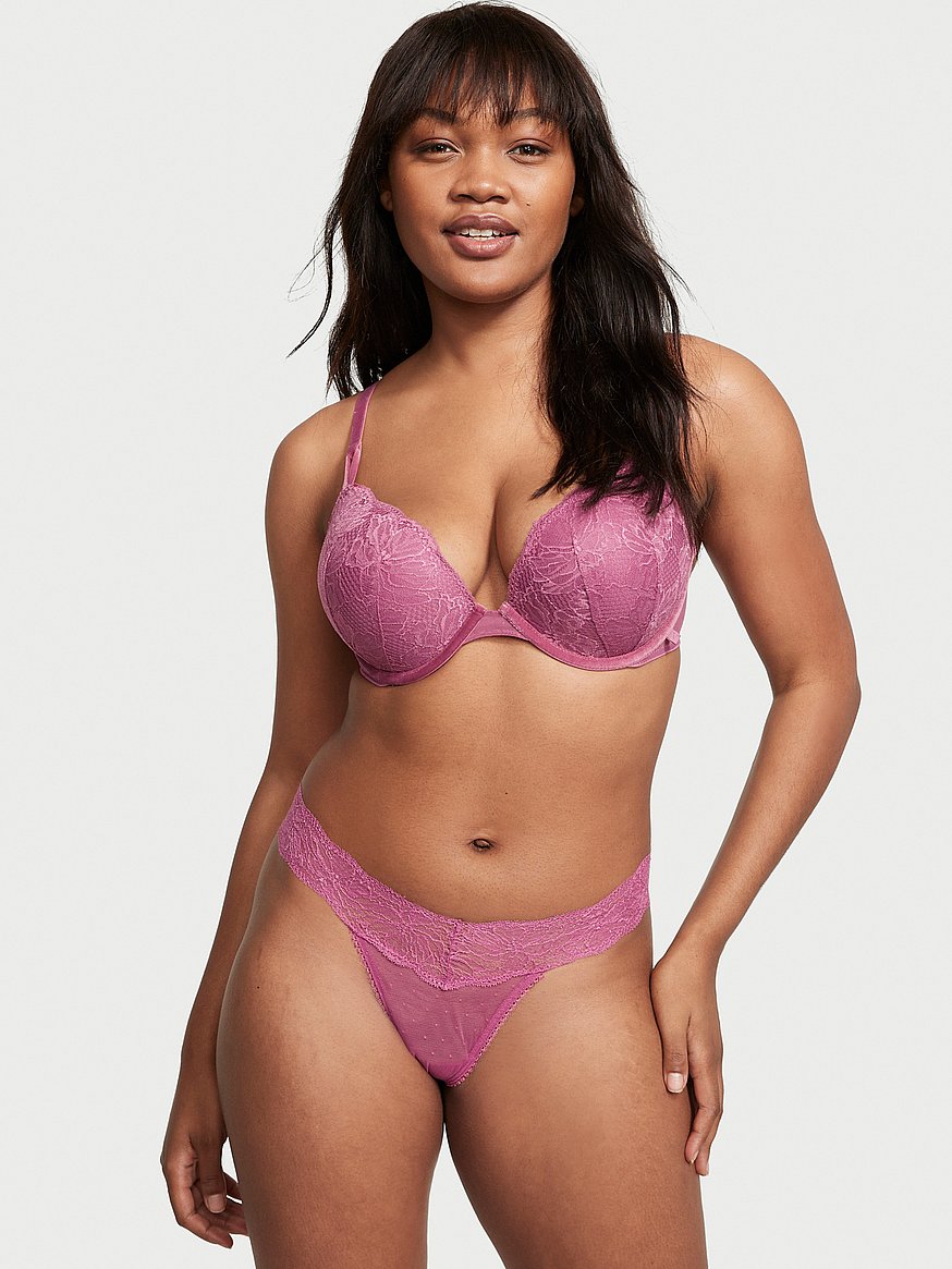 PINK - Victoria's Secret Push-Up Pigeonnant Bra Gray Large - $27 - From N