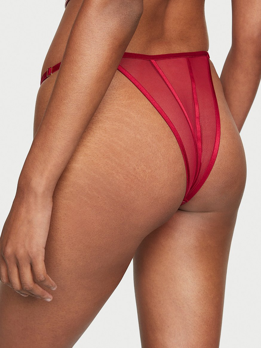 Embroidery High Waist Panty Red