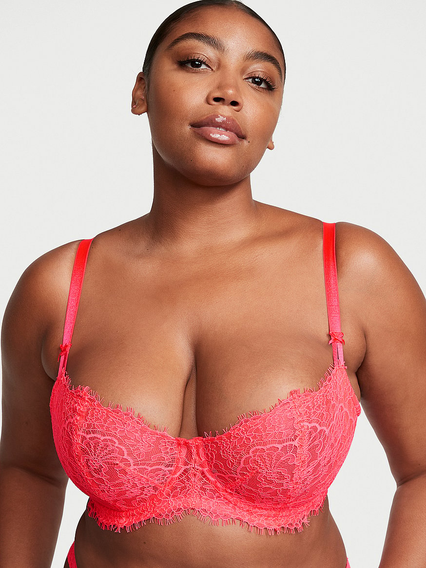 Victoria's Secret Wicked Unlined Lace Balconette Bra with Lace-Up