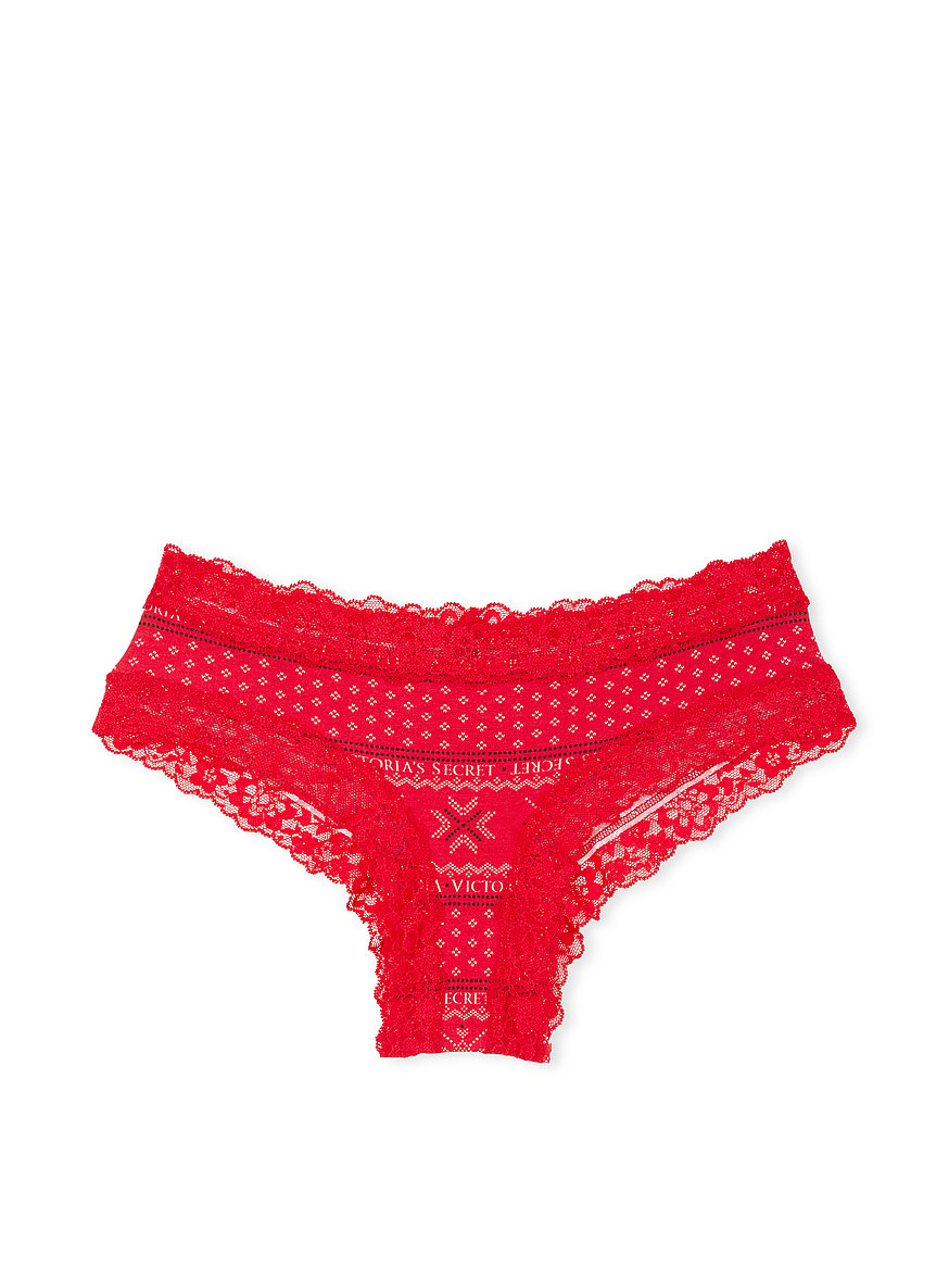 Victoria's Secret Stretch Cotton Lace Trim Cheeky Panty Size Small & Medium