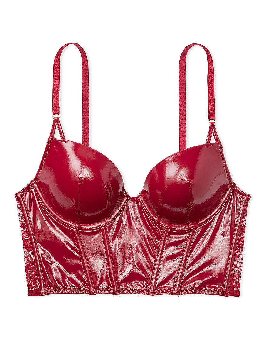 Women's Satin Bustiers Corsets Sexy Push Up Crop Top Sparkly